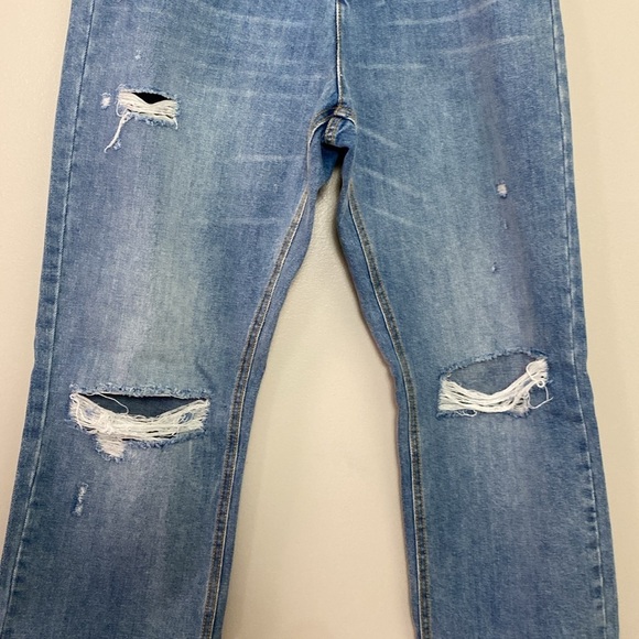 Avec Les Filles Distressed Button Fly Straight Raw Hem Jeans Size 29 - Picture 3 of 13